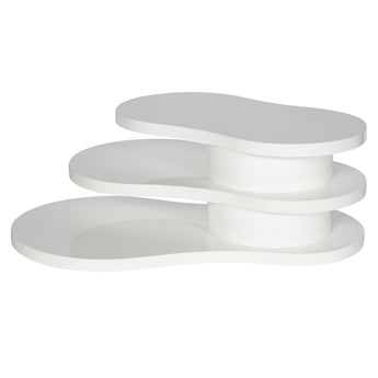 Mesa de Centro April Elegante Blanco Brillante Moderno Diseño Sala Estar