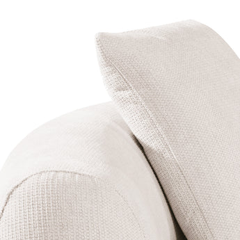 Sofá Contemporáneo Brickell Crema, Diseño Mid-Century, Tapicería Bouclé Suave