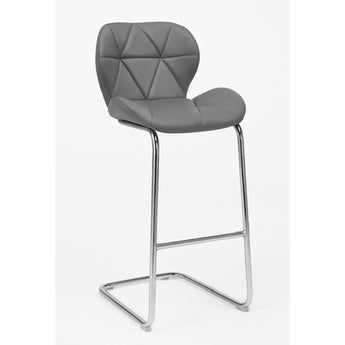 Elegante Taburete de Bar Crystal Gris Moderno Diseño Ergonómico Asiento Cómodo Duradero