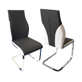 Silla de Comedor Cristal Elegante Blanco y Negro Diseño Moderno Chic