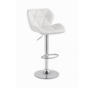 Taburete de Bar Diamante Blanco, Asiento Ergonómico y Altura Ajustable