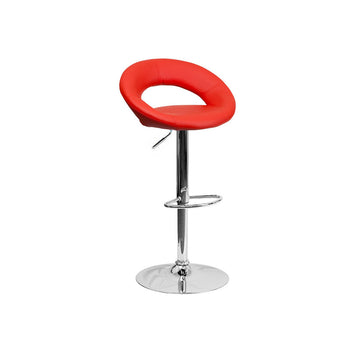 Taburete de Bar Donut Rojo Moderno Giratorio Ergonómico Diseño Chic