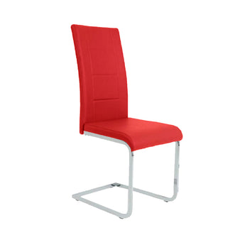 Silla de Comedor Eliane Roja Diseño Moderno Ergonómico Confortable Resistente