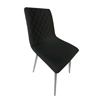 Silla de Comedor Emmar Negra: Estilo Moderno, Respaldo Acolchado Diseñado Elegante