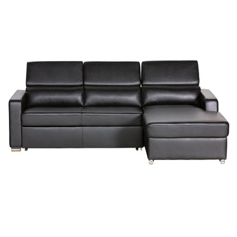 Sofá Seccional Kahlil Gris Izquierdo: Cama, Almacenamiento, Cabeceros Ajustables