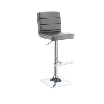 Taburete de Bar Kenny Gris Moderno, Regulable con Respaldo, Confort Premium