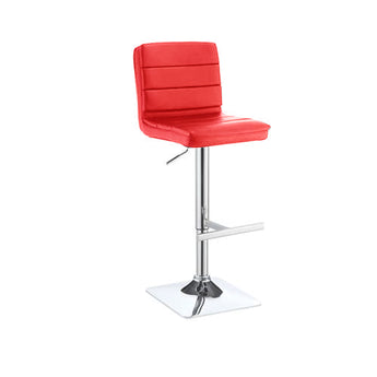 Taburete de Bar Kenny Rojo Moderno y Cómodo, Metálico, con Respaldo Ergonómico