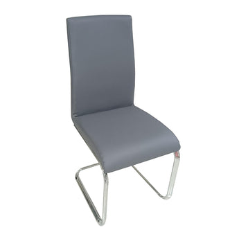Silla de Comedor Nella Gris Moderna Tapizada Patas Metálicas Diseño Elegante Confortable