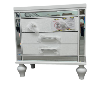 Conjunto de Dormitorio Oslo Blanco Moderno con Cabecero LED y 4 Piezas