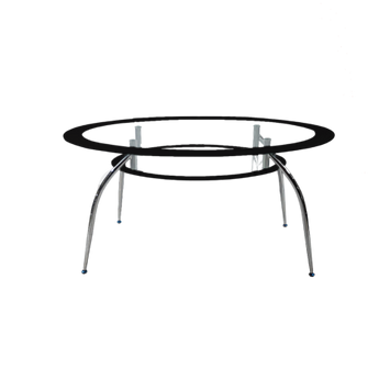 Elegante Mesa de Comedor T249 Cristal Templado Patas Cromadas Modernas