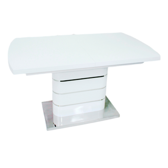 Mesa de Comedor Moderna Blanca Brillante MDF Elegante para 6 Personas
