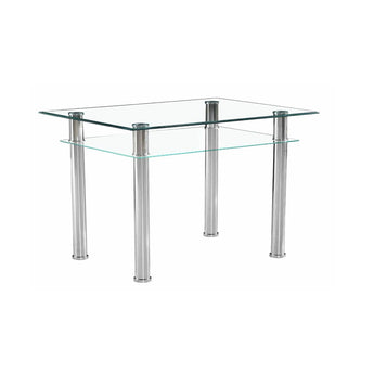 Mesa de Comedor Vienna: Elegancia Moderna con Cristal y Patas Cromadas